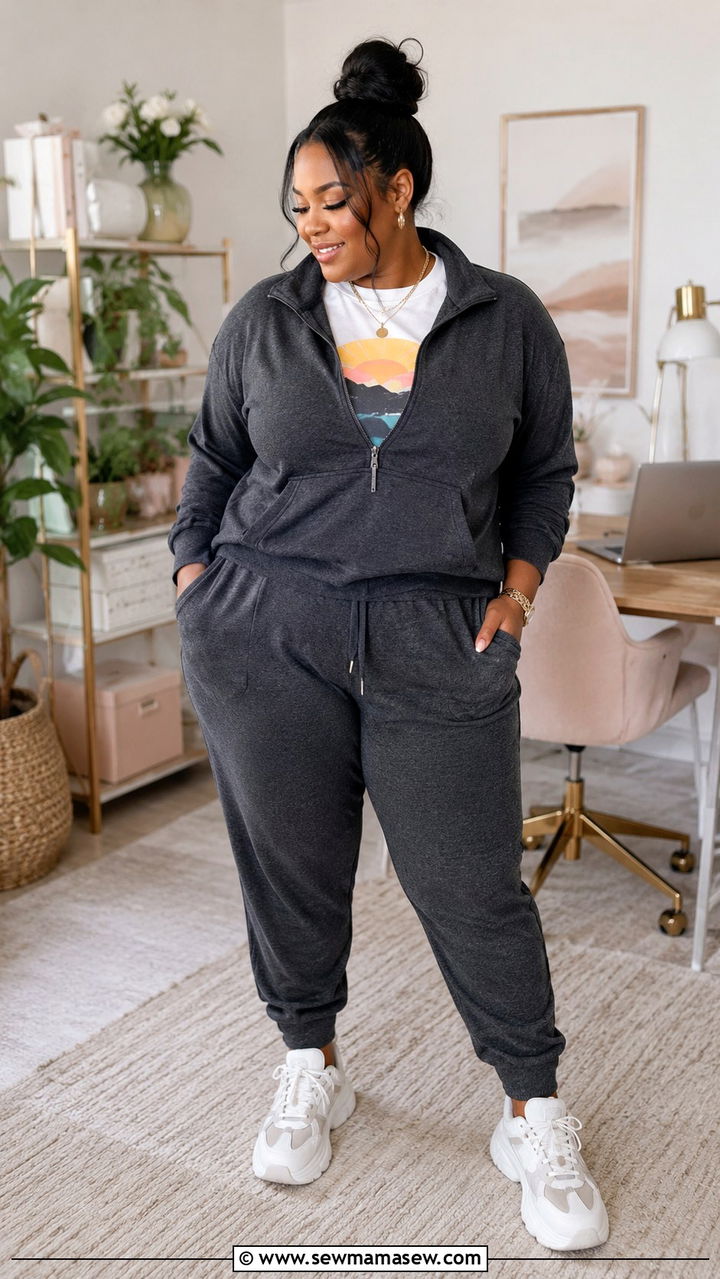 Plus size jogger suit outfit - 25 Athleisure outfit ideas plus size