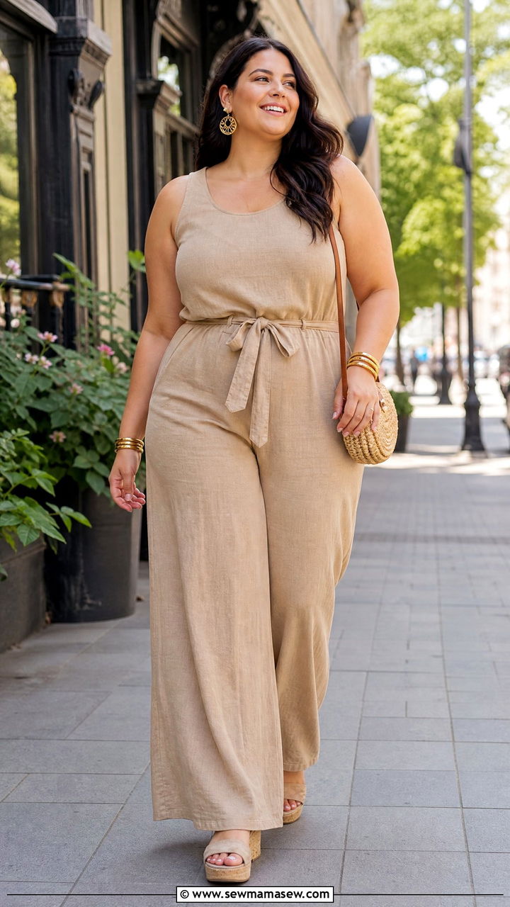 Plus size jumpsuit summer outfit - 30 Summer capsule wardrobe plus size
