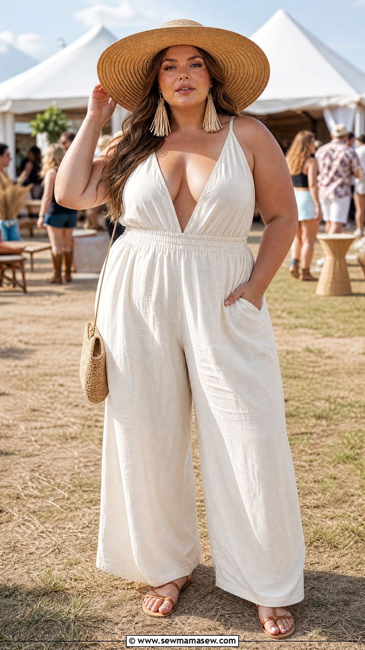Plus size linen jumpsuit festival outfit - 25 Festival outfit ideas plus size