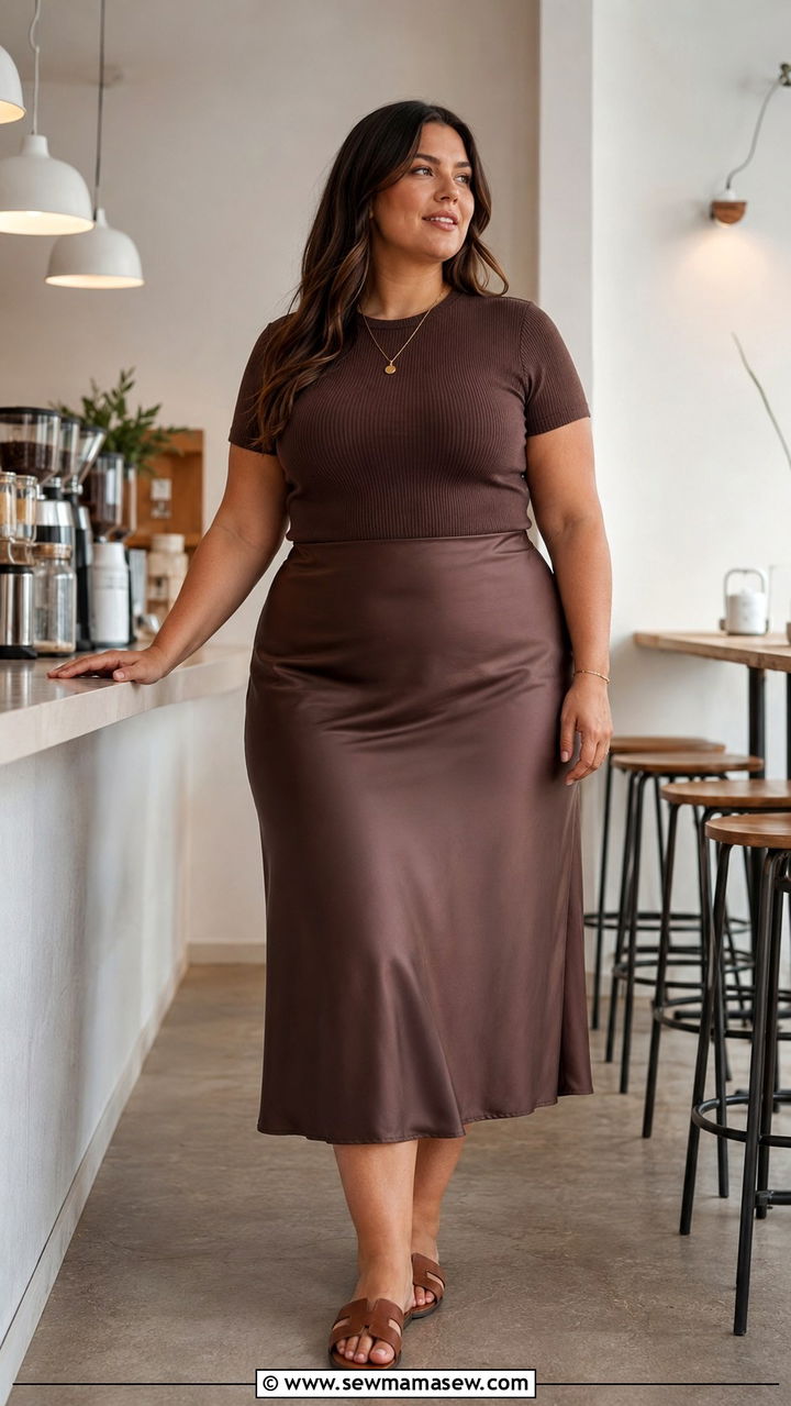 Plus size midi skirt and top outfit size 14 - 20 Plus size outfit ideas size 14