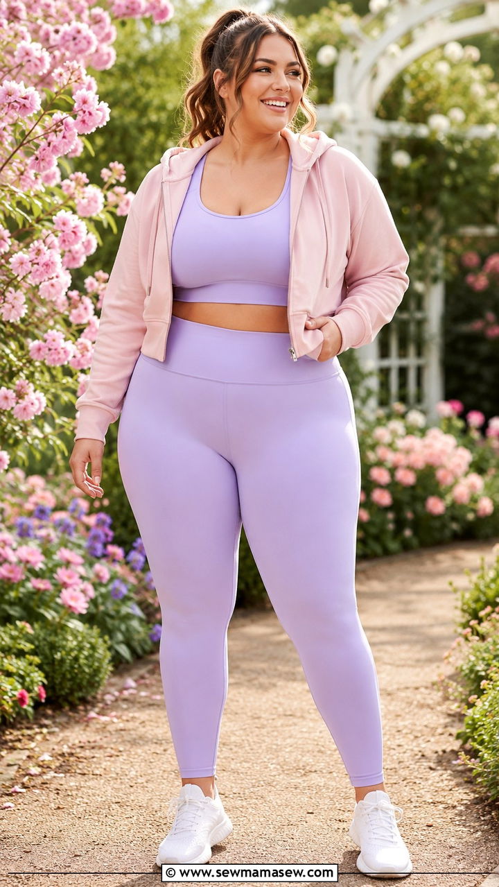 Plus size pastel running outfit for spring - 30 Running outfit ideas plus size