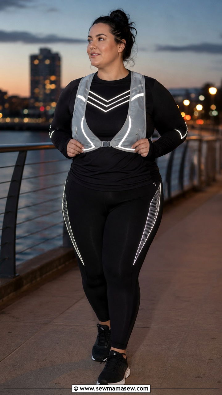 Plus size running outfit with reflective details for low light - 30 Running outfit ideas plus size