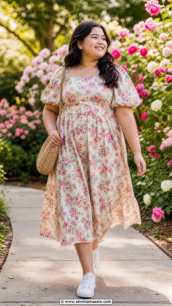 Plus size tween floral midi dress outfit - 25 Tween outfit ideas plus size