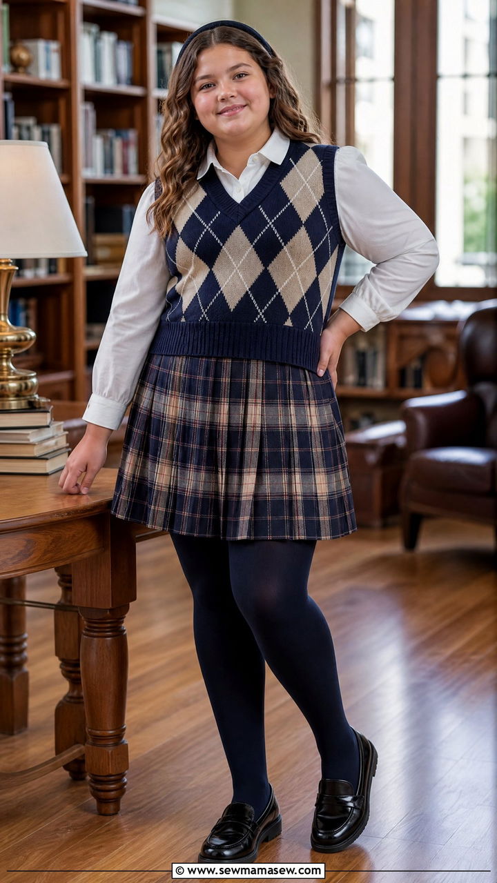 Plus size tween preppy sweater vest outfit - 25 Tween outfit ideas plus size