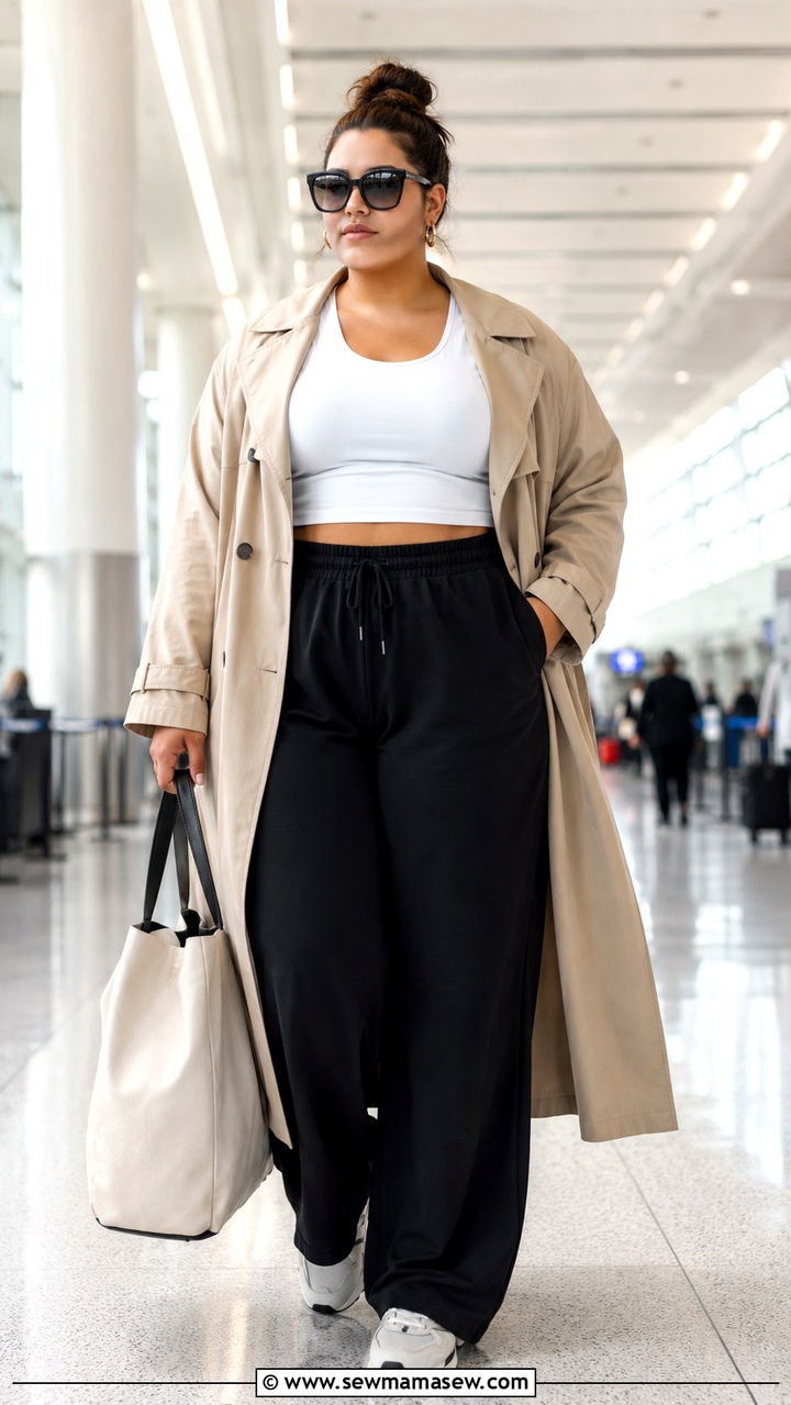 Plus size wide leg joggers outfit - 25 Athleisure outfit ideas plus size