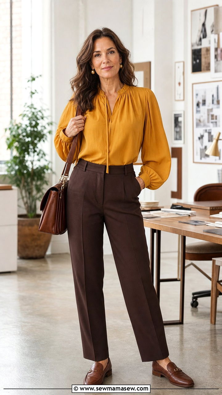 Poet Blouse With Tailored Trousers Boho Look - 35 boho chic outfits ideas