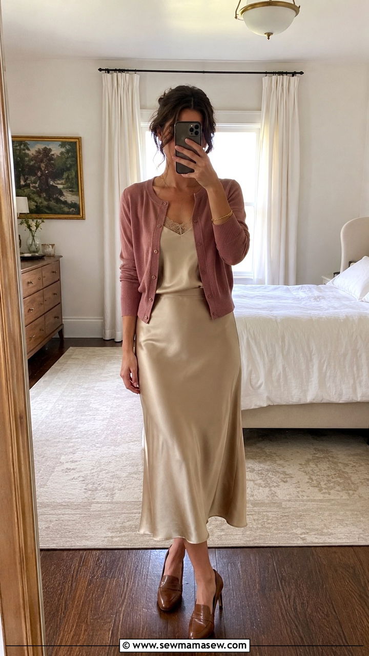 Poetcore Cardigan and Bias Cut Skirt Outfit - 25 poetcore outfits aesthetic
