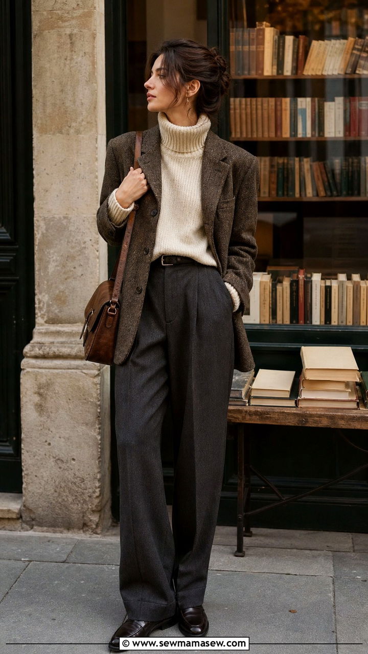 Poetcore Oversized Turtleneck and Trousers Outfit - 20 2026 fashion trends women Pinterest