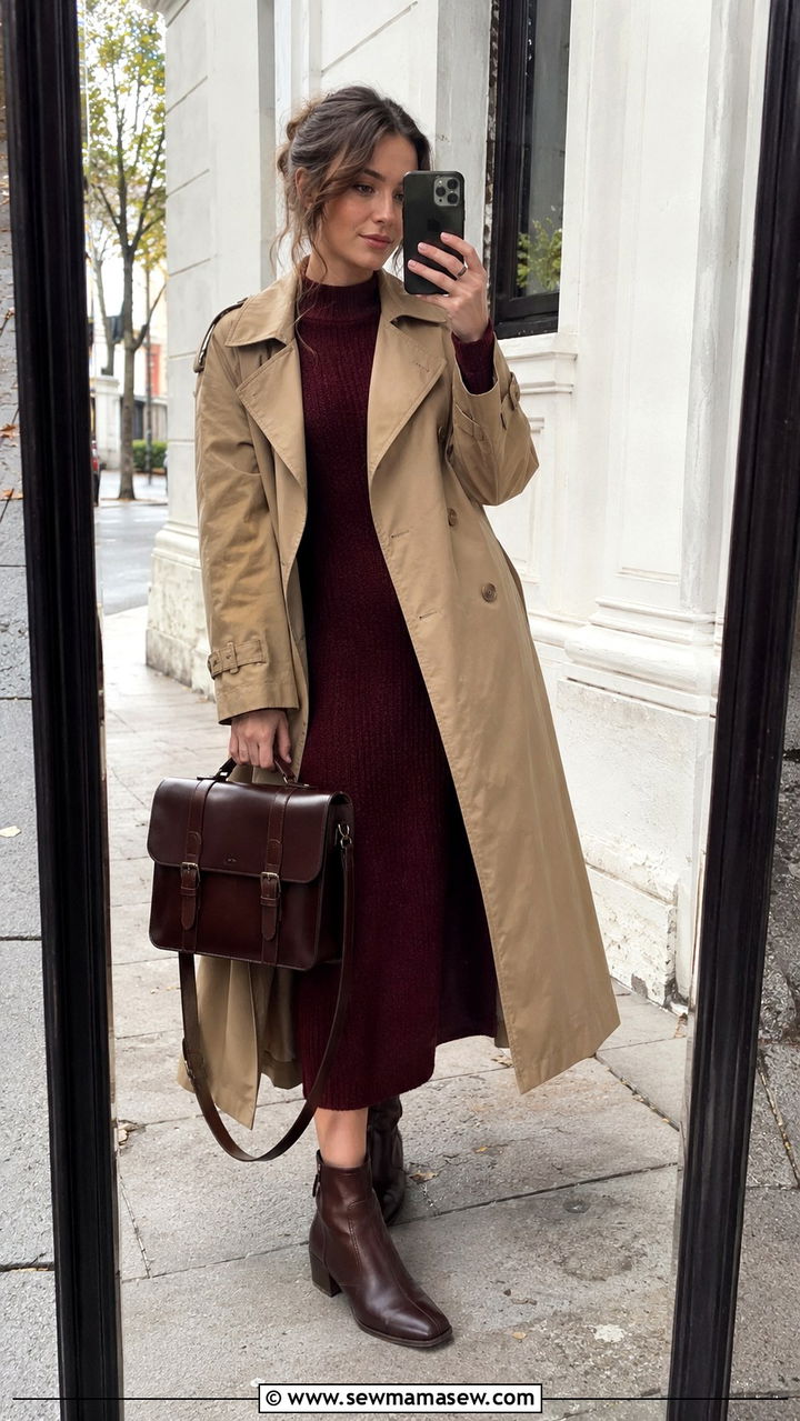 Poetcore Trench Coat and Satchel Bag Look - 25 poetcore outfits aesthetic