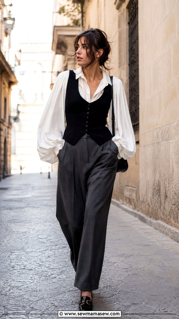 Poetcore Waistcoat and Billowy Shirt Outfit - 25 poetcore outfits aesthetic