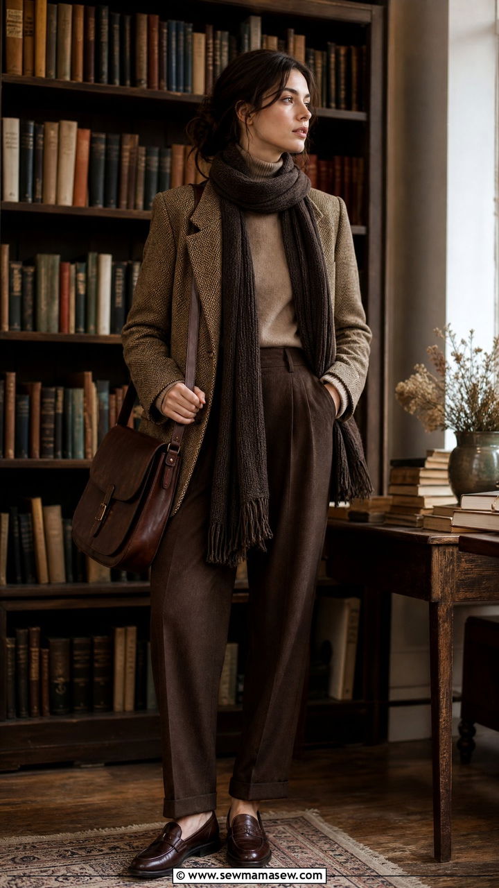 Poetcore vintage blazer with pleated trousers - 25 Pinterest outfits 2026