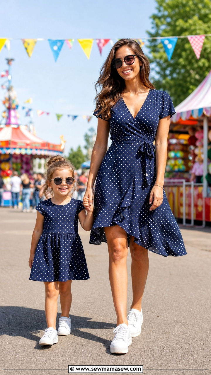 Polka Dot Dress Twin Set - 25 Spring mother daughter outfits