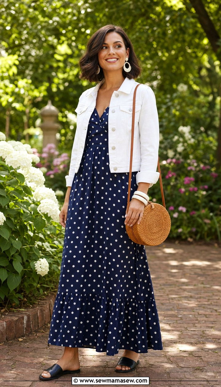 Polka Dot Maxi Dress Outfit - 35 casual maxi dress outfits