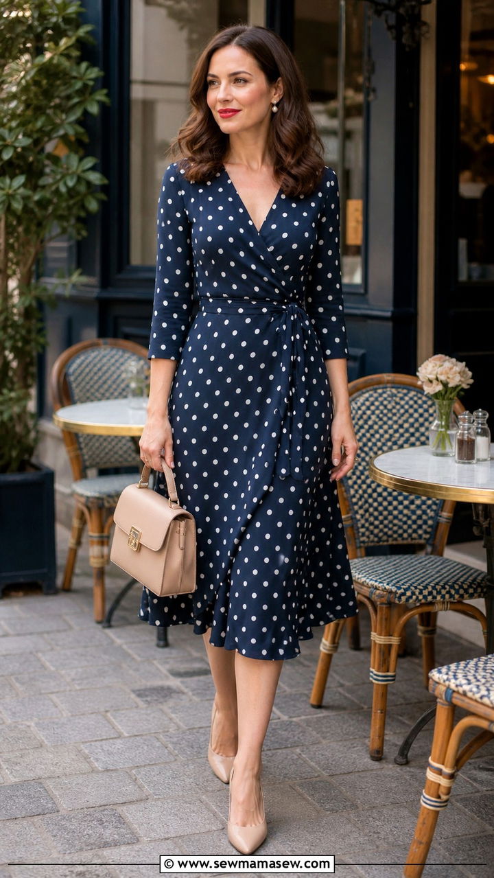 Polka Dot Midi Dress 40th Birthday - 20 40th birthday dinner outfit ideas
