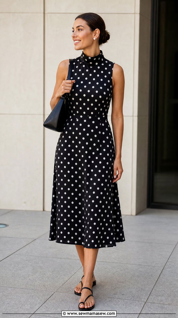Polka Dot Midi Dress Summer Outfit - 30 Stylish summer outfit ideas 2026