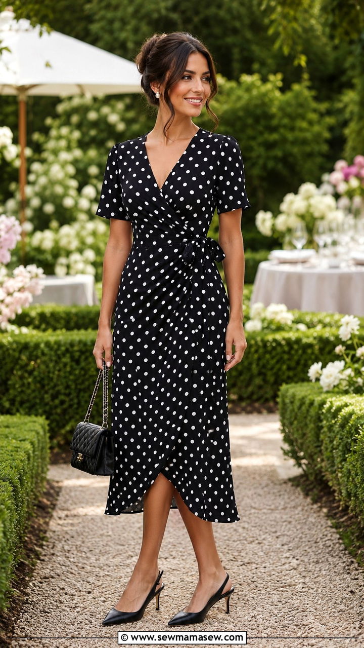 Polka Dot Midi Dress and Slingback Heels - 25 2026 outfits classy