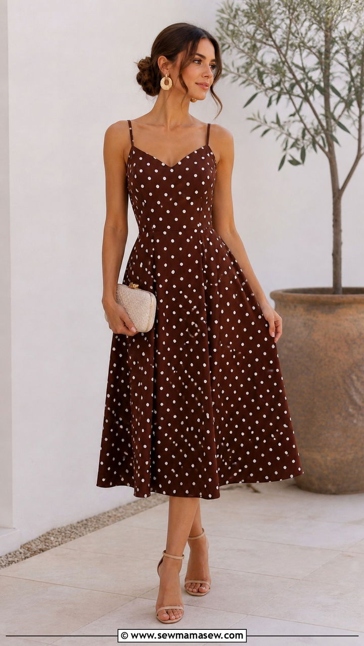 Polka Dot Midi Dress with Strappy Sandals - 20 2026 fashion trends women trends