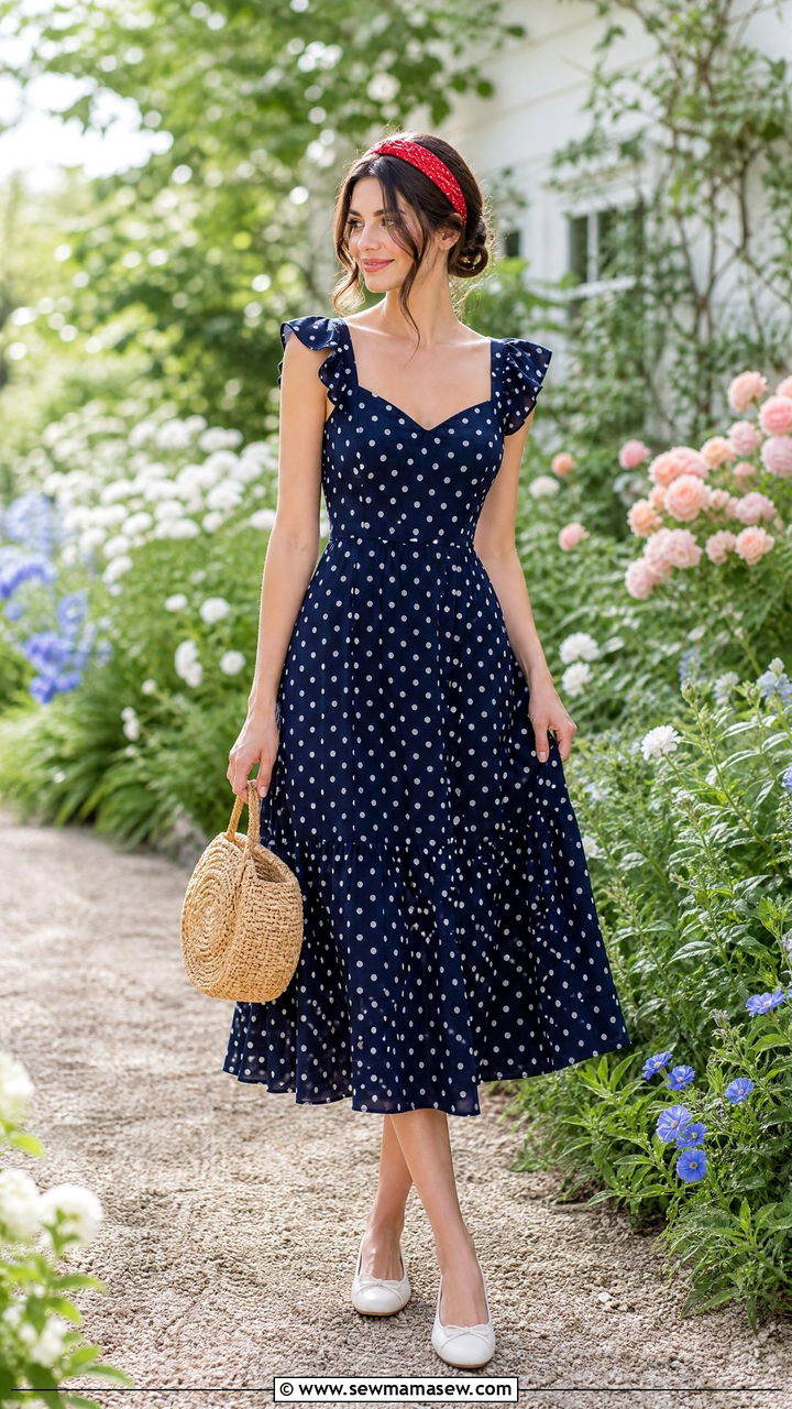 Polka Dot Sundress Summer Look July - 35 July outfits for women