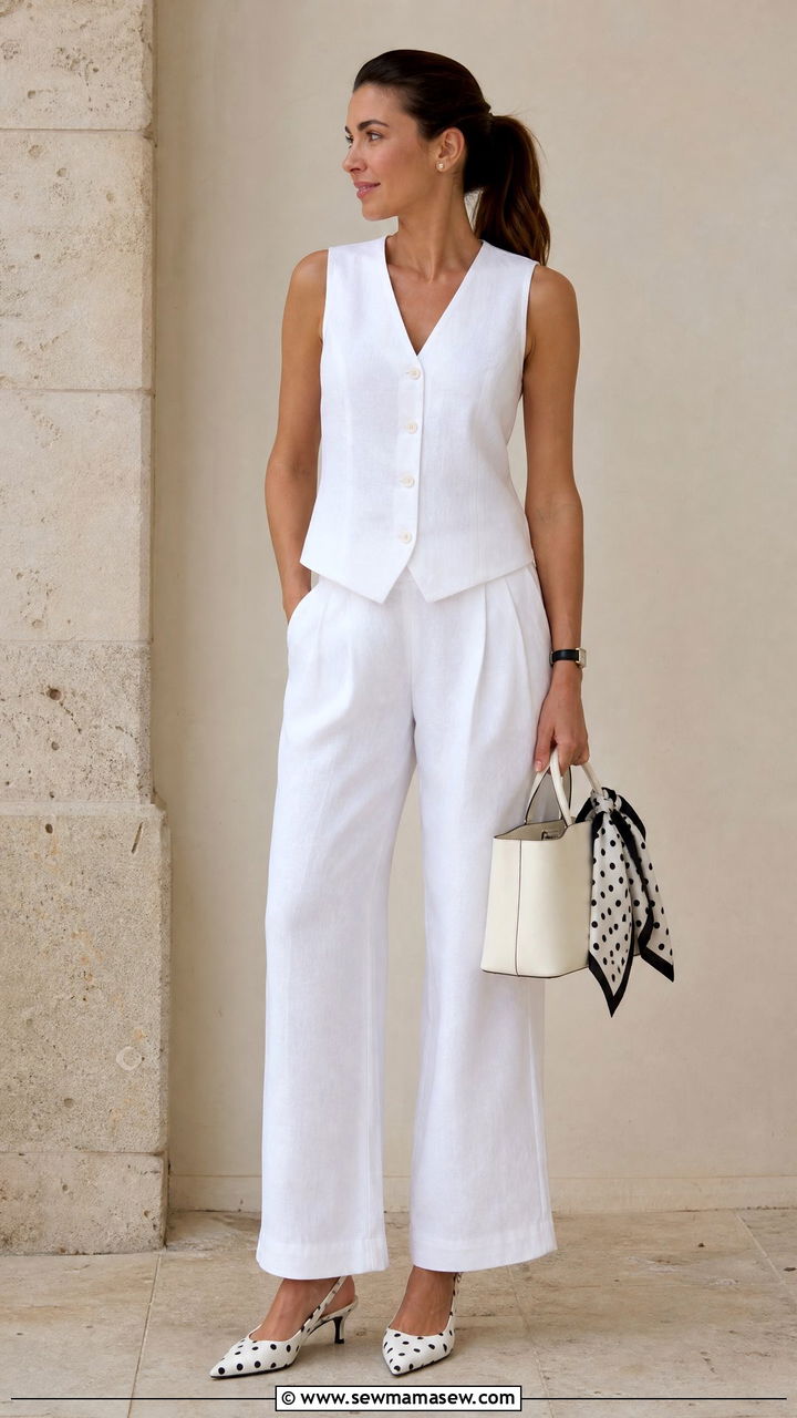 Polka dot accessories with a neutral outfit - 25 spring polka dot outfit ideas