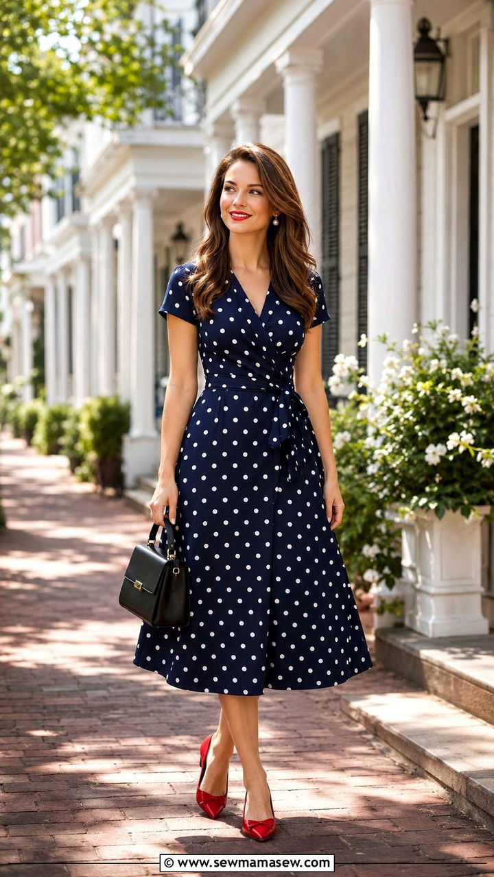 Polka dot dress for recruitment - 30 Rush week outfit ideas