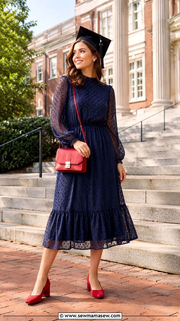 Polka dot dress med school graduation outfit - 30 Med school graduation outfit ideas