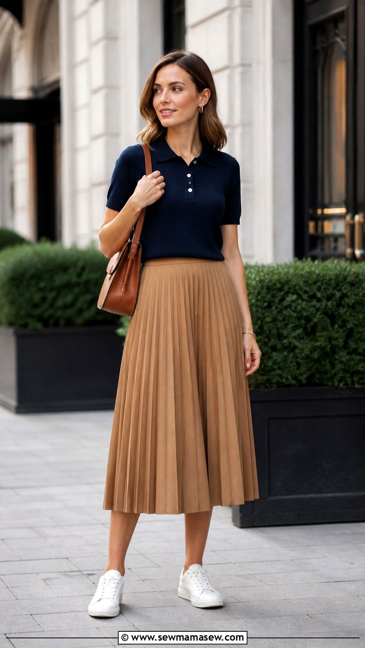 Polo Shirt And Pleated Skirt Outfit - 40 Old money outfit ideas