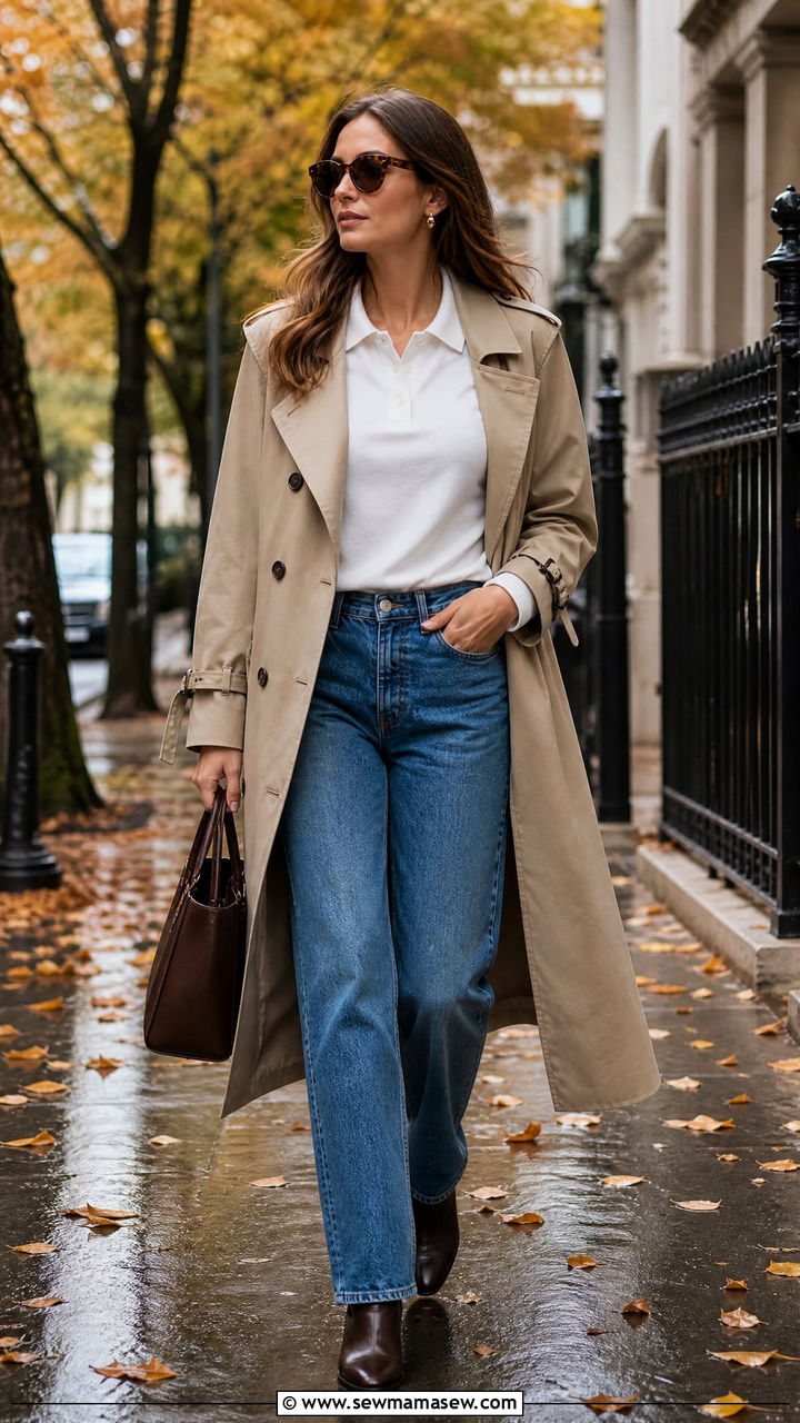Polo Shirt Under a Trench Coat Outfit - 25 How to style a polo shirt