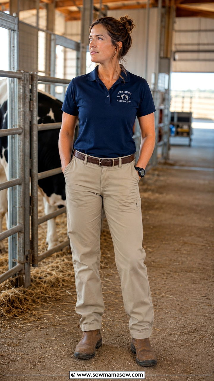 Polo Shirt With Khakis And Work Boots - 25 Veterinarian outfit ideas