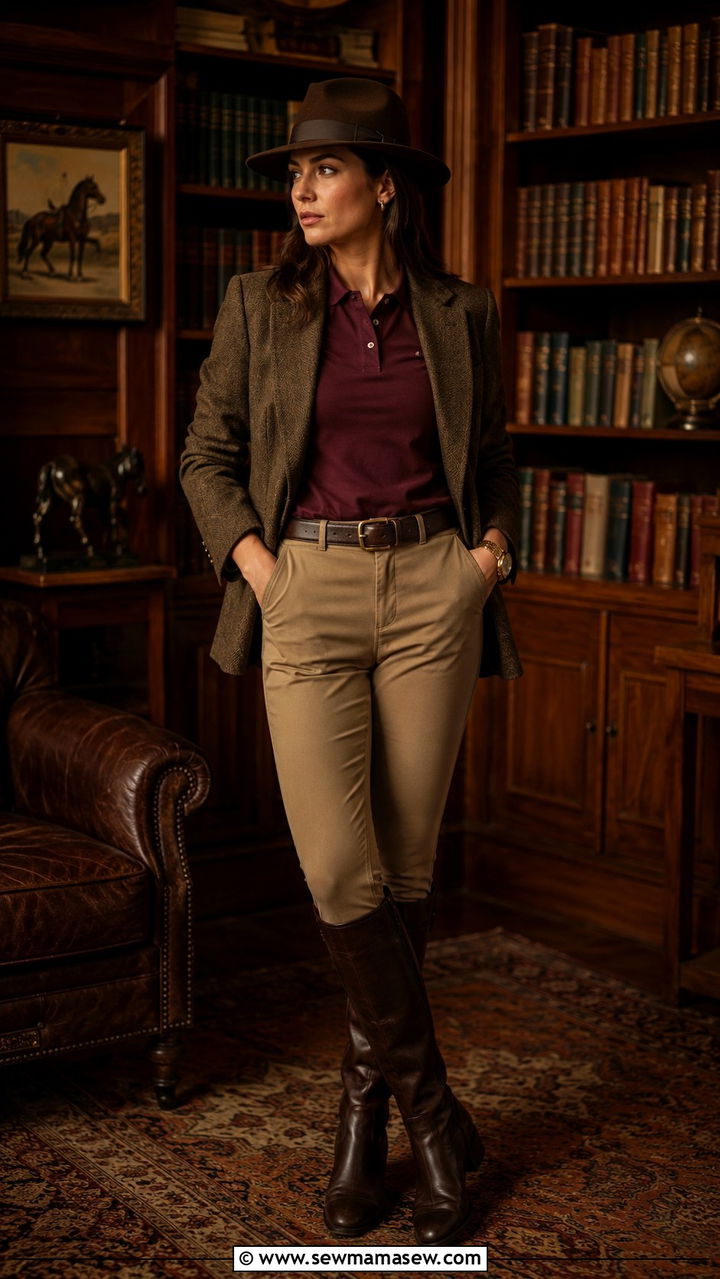 Polo Shirt With Vintage Watch And Tweed Blazer - 25 Old money outfit ideas with polo shirt