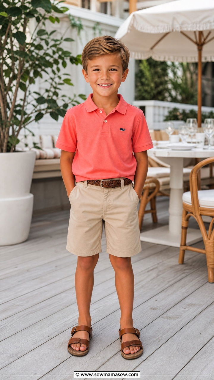 Polo Shirt and Chino Shorts - 30 Summer outfits for kids
