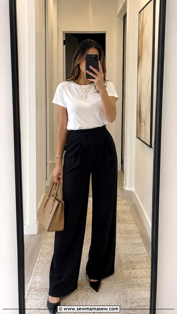 Polo Shirt with an A Line Skirt and White Sneakers Outfit - 30 Business casual outfits for Fridays
