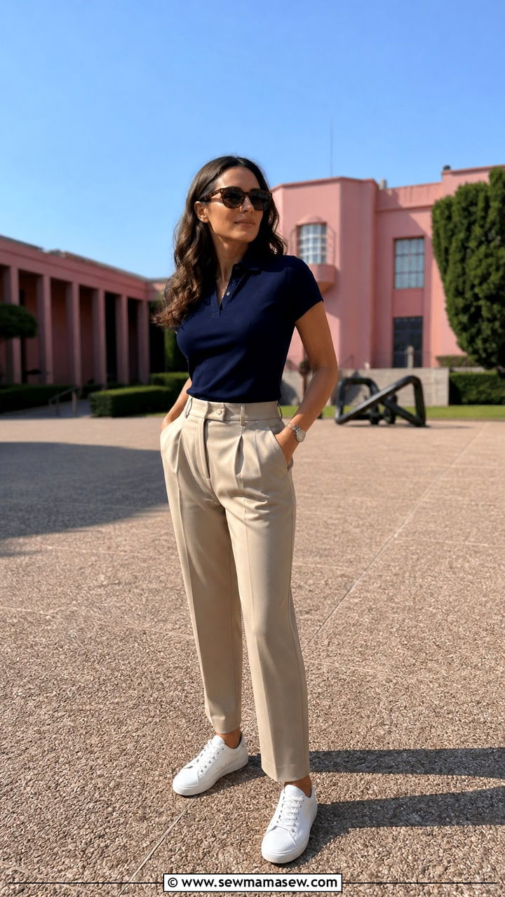 Polo shirt and pleated trousers Porto - 40 What to wear in Porto