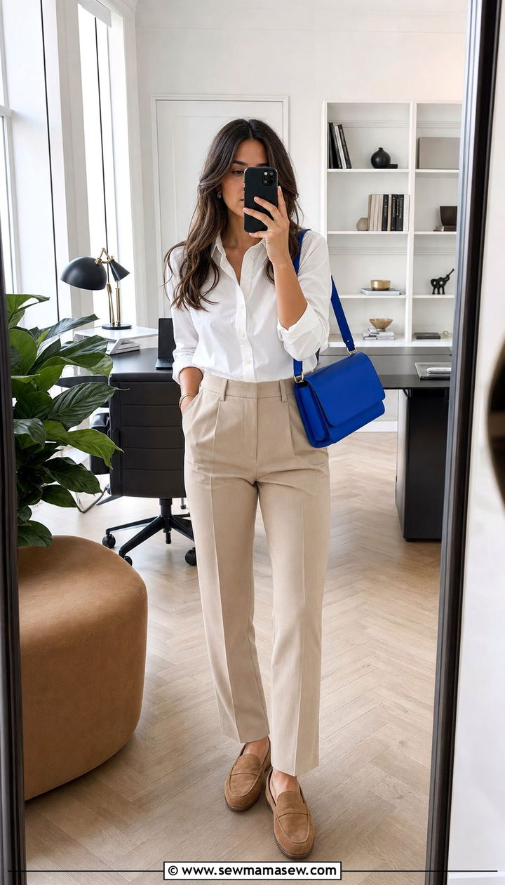 Pop Of Color Bag With Neutral Tailoring - 25 cute Copenhagen outfits