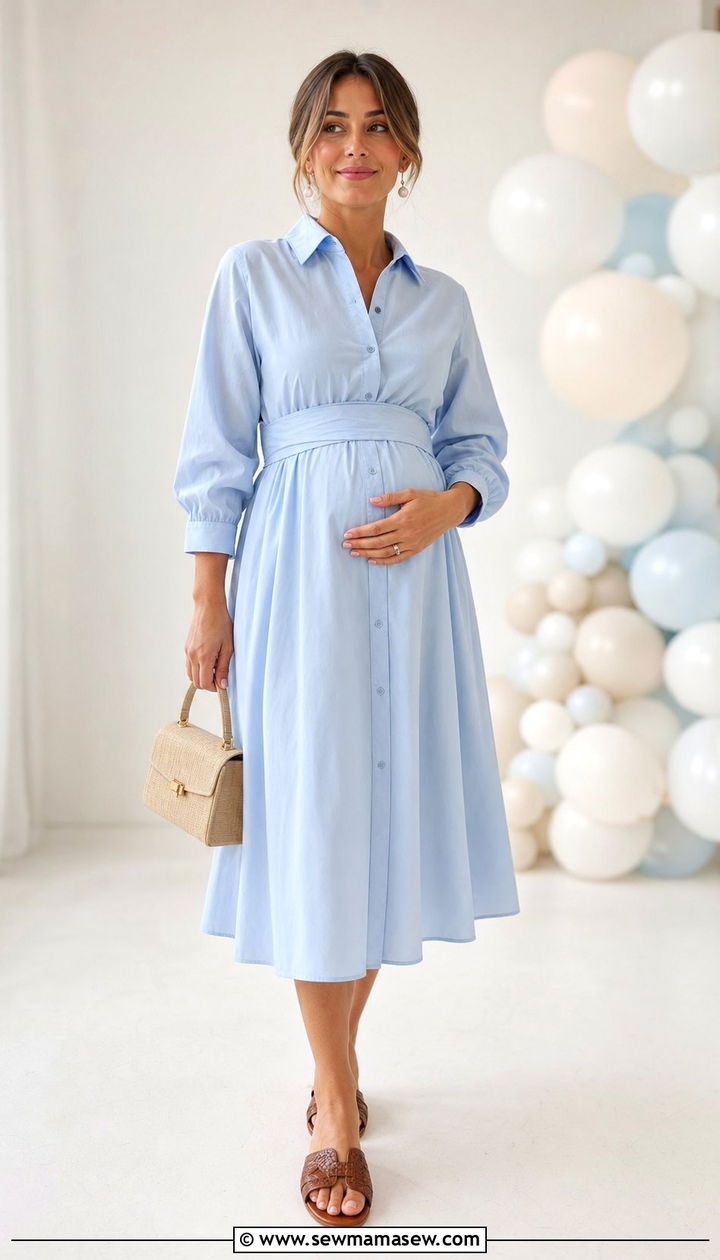 Poplin Shirt Dress With Woven Sandals - 25 Shirt dress outfit ideas with sandals