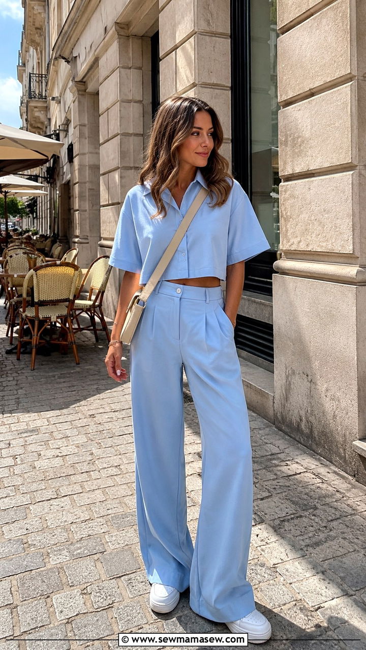 Powder Blue Co Ord Set With Sneakers - 25 Powder blue outfit ideas 2026