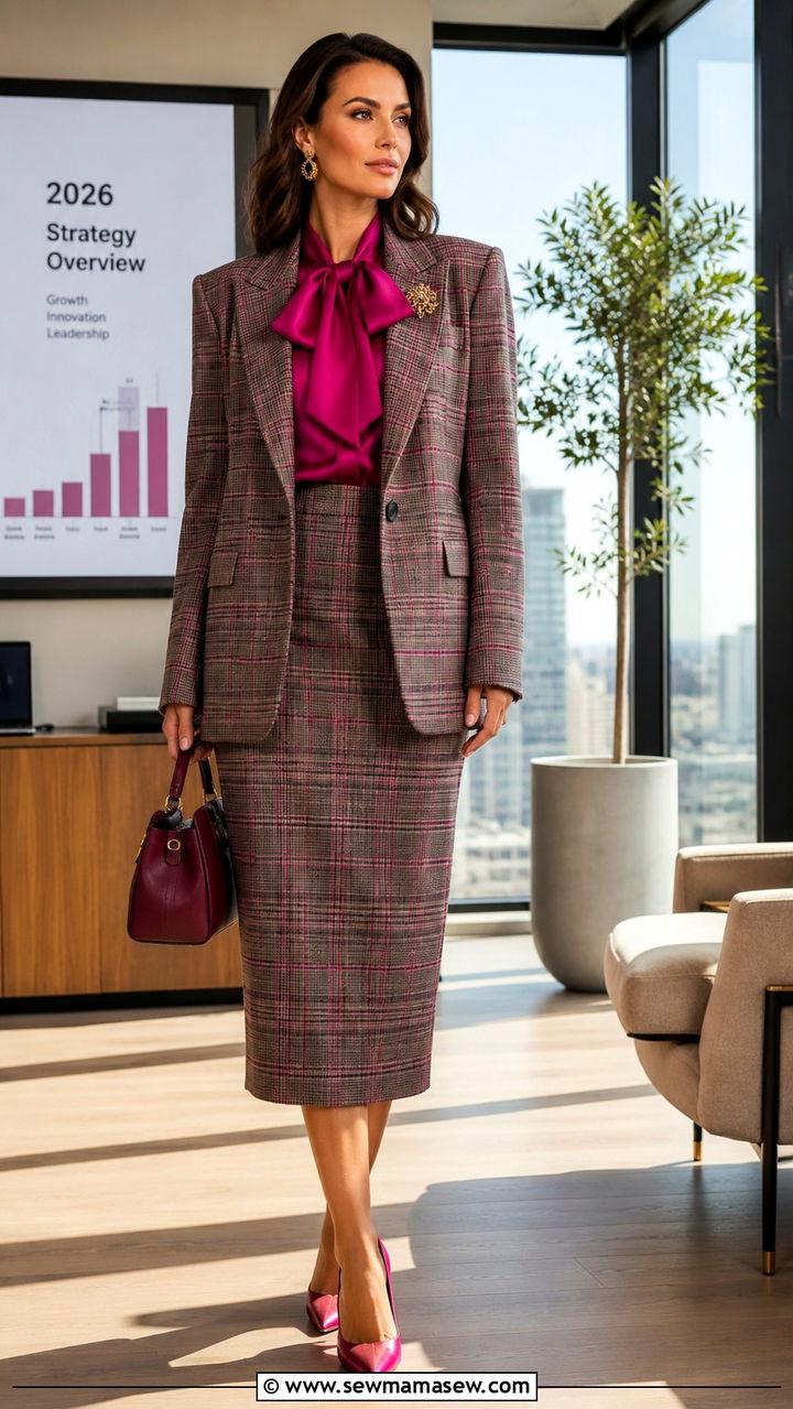 Power Skirt Suit Maximalist Outfit - 30 Maximalist outfit ideas 2026