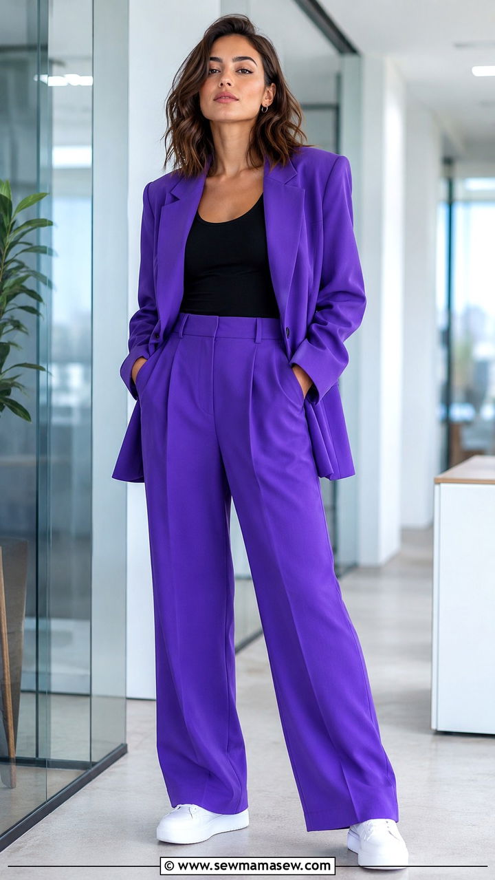 Power Suit In Bold Color Outfit - 30 Office outfits for Gen Z