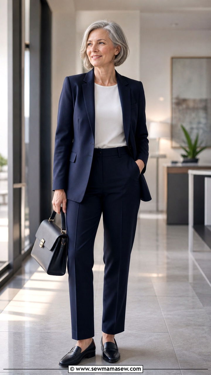 Power Suit in Charcoal or Emerald - 40 How to dress in your 50s