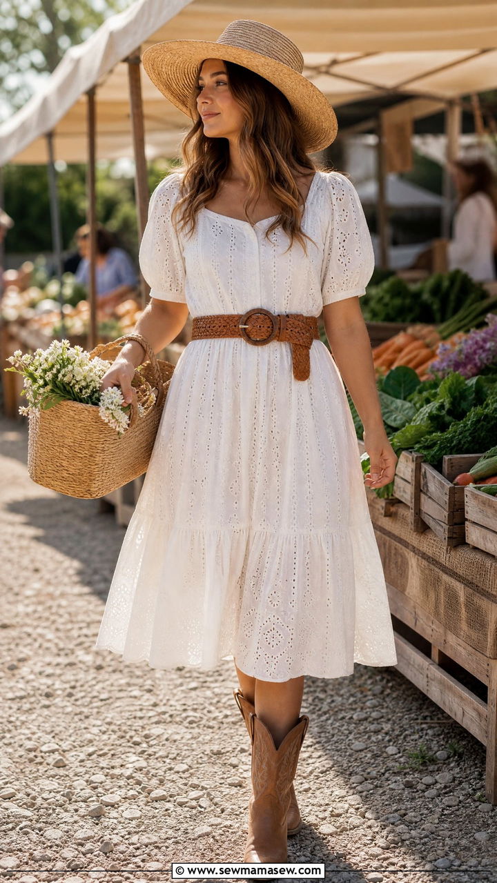 Prairie Dress With Cowboy Boots Western Outfit - 25 Funky western outfit ideas