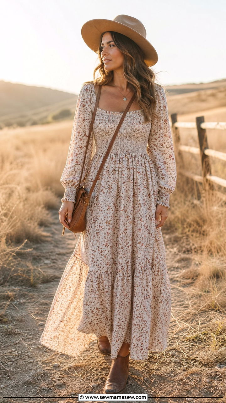 Prairie style maxi dress outfit - 35 maxi dress outfits aesthetic