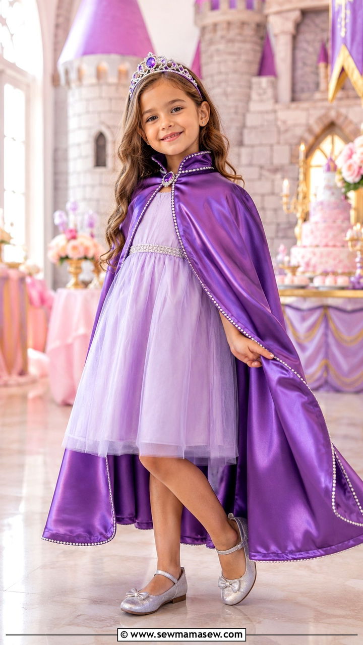 Princess Cape and Crown Birthday Costume - 30 Kids birthday outfit ideas
