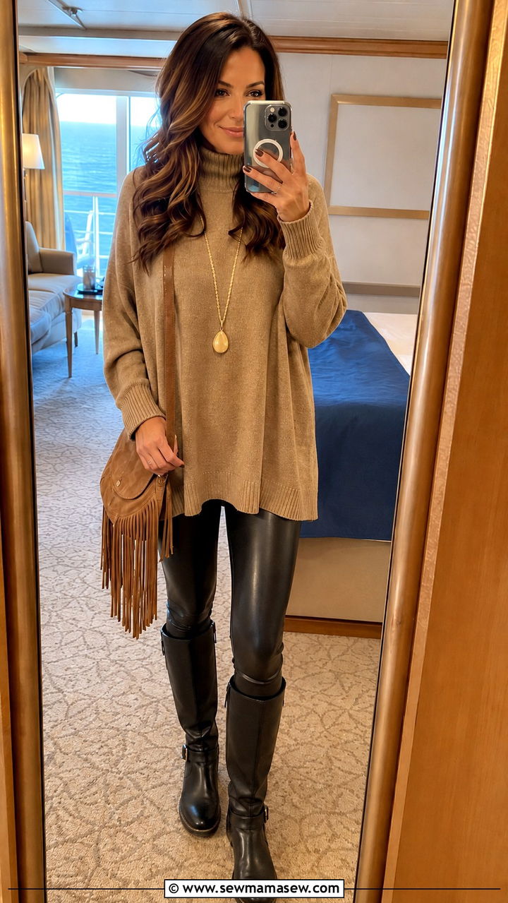 Princess Cruise Leather Leggings Outfit - 30 Princess cruise outfit ideas
