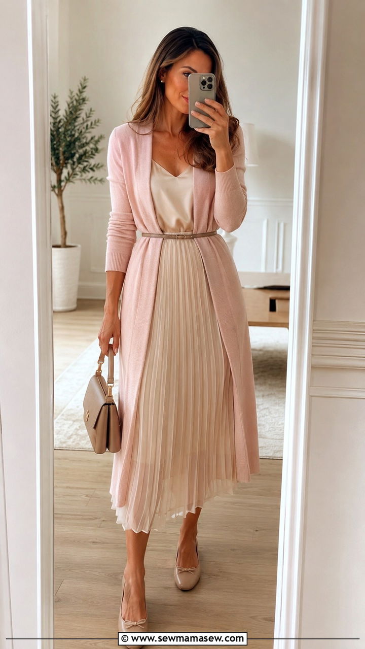 Princess Diana old money pleated midi skirt cardigan - 20 Old money outfit ideas Princess Diana