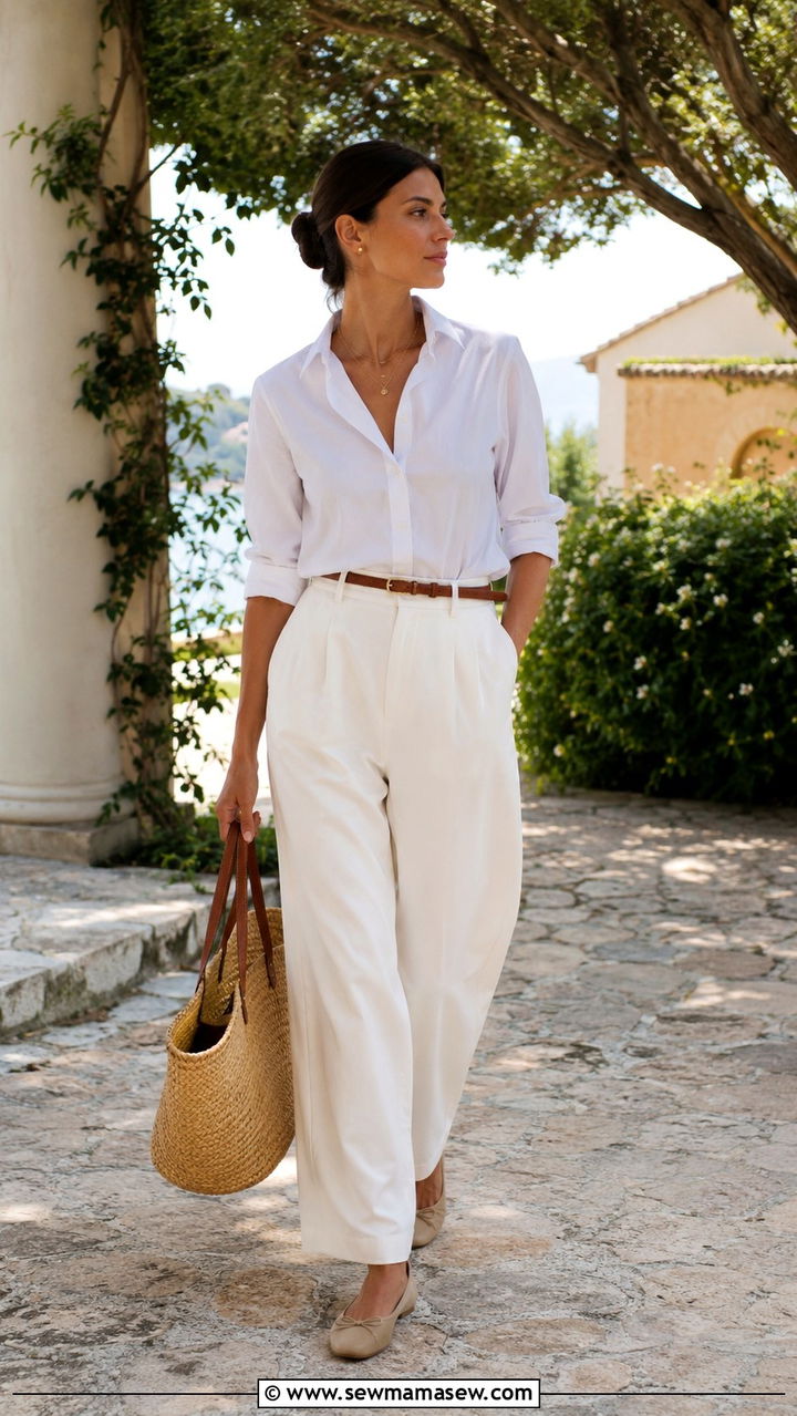 Princess Diana old money white button down trousers - 20 Old money outfit ideas Princess Diana