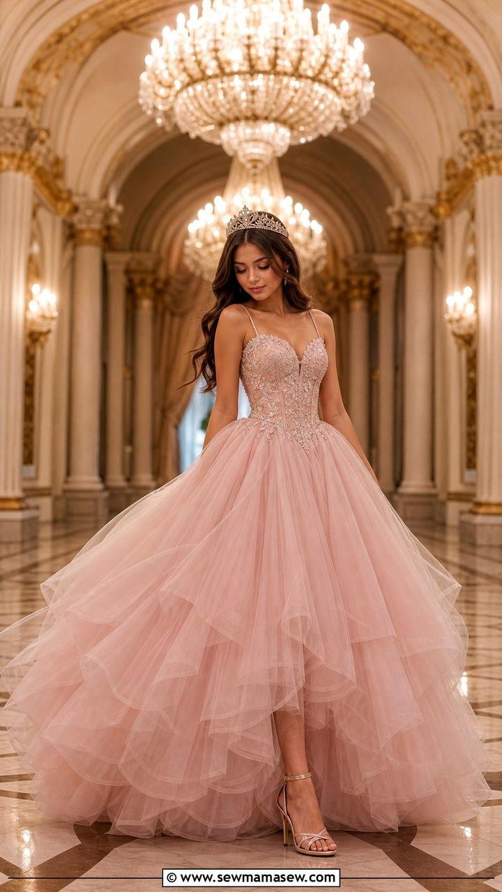 Princess Tulle Ball Gown With A Sparkly Tiara - 20 18th birthday outfit ideas