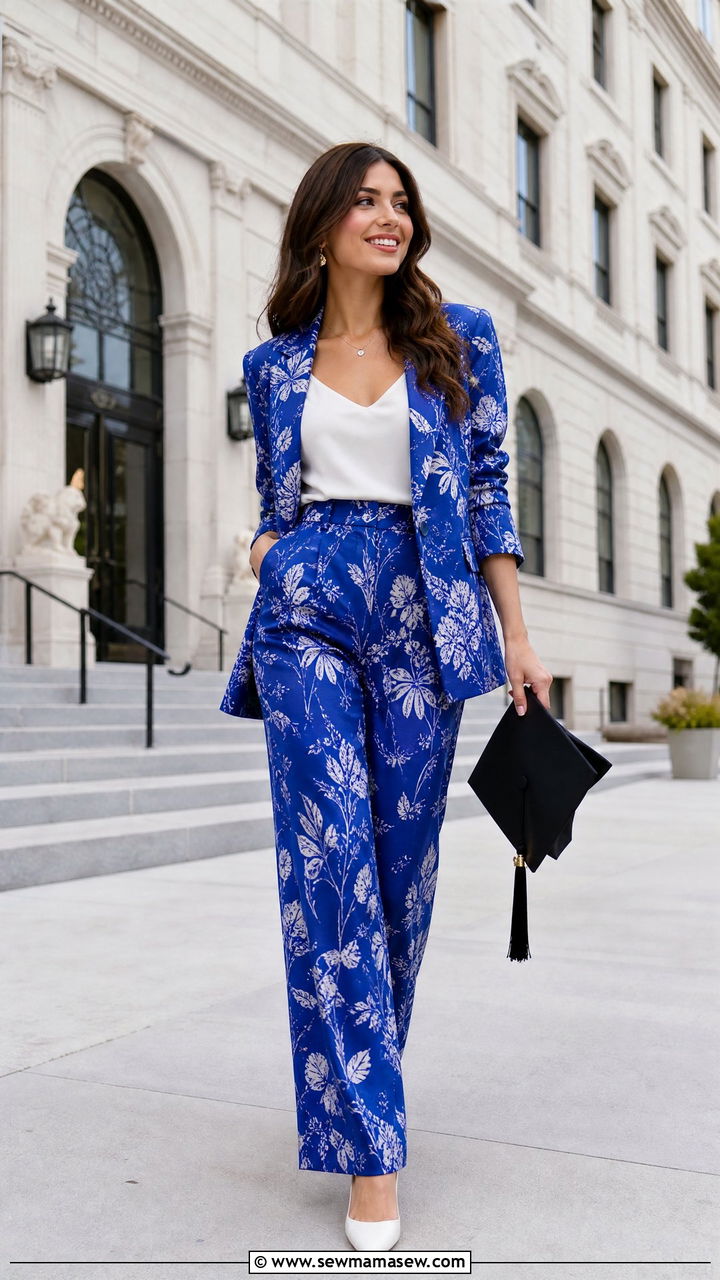 Printed Bold Suit Outfit - 25 graduation outfits aesthetic