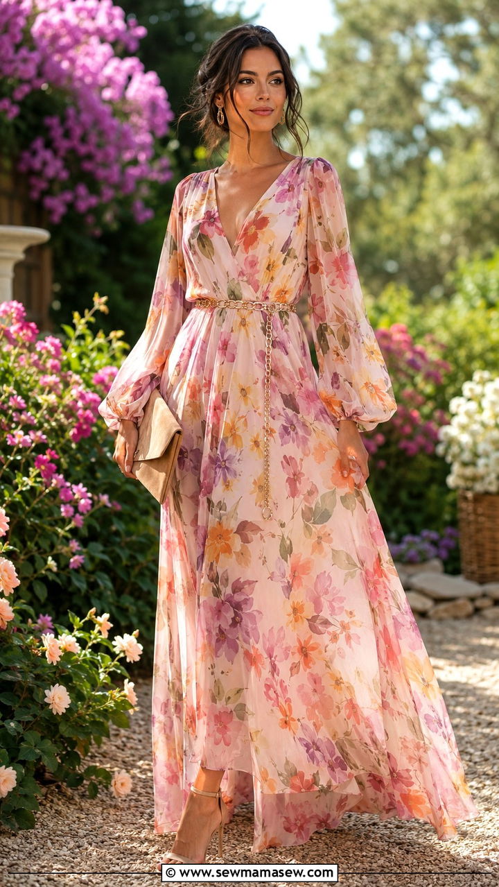 Printed Chiffon Maxi Dress - 25 Awards show outfit ideas
