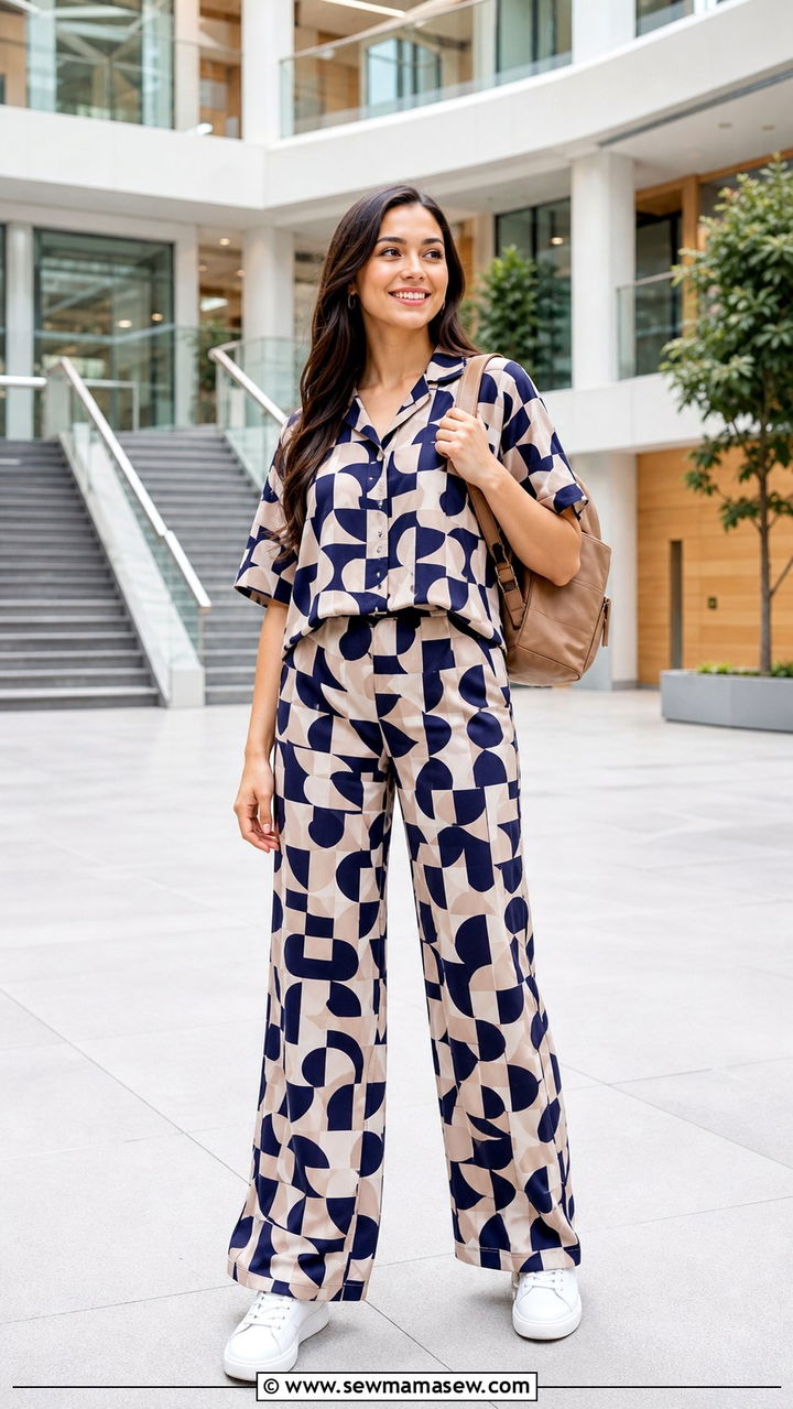 Printed Co Ord Set With Minimal Accessories - 40 back to school outfit ideas