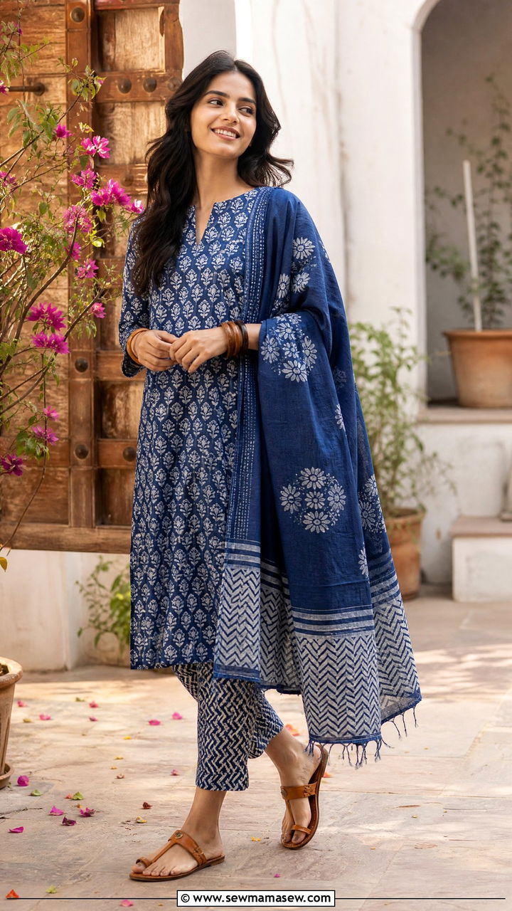 Printed Cotton Kurta Set - 30 Eid outfits for girls