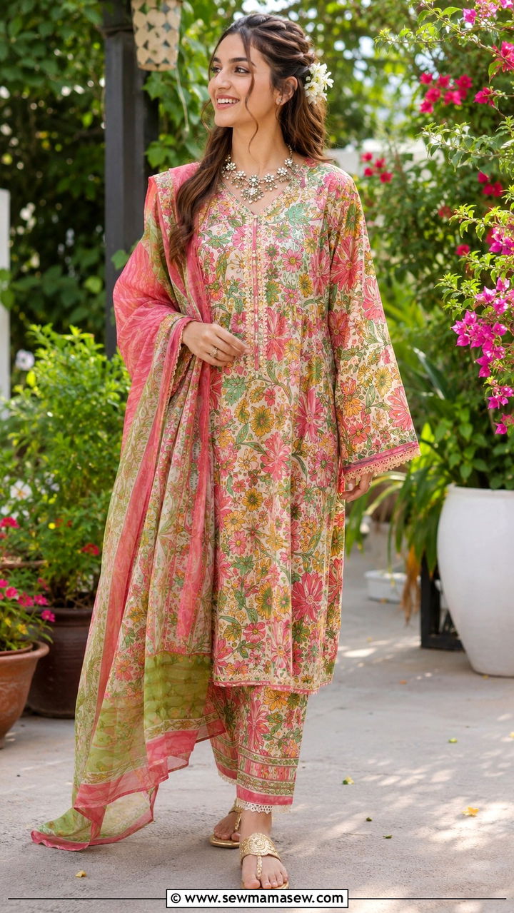 Printed Lawn Suit for Dholki - 20 Wedding guest outfit ideas Dholki